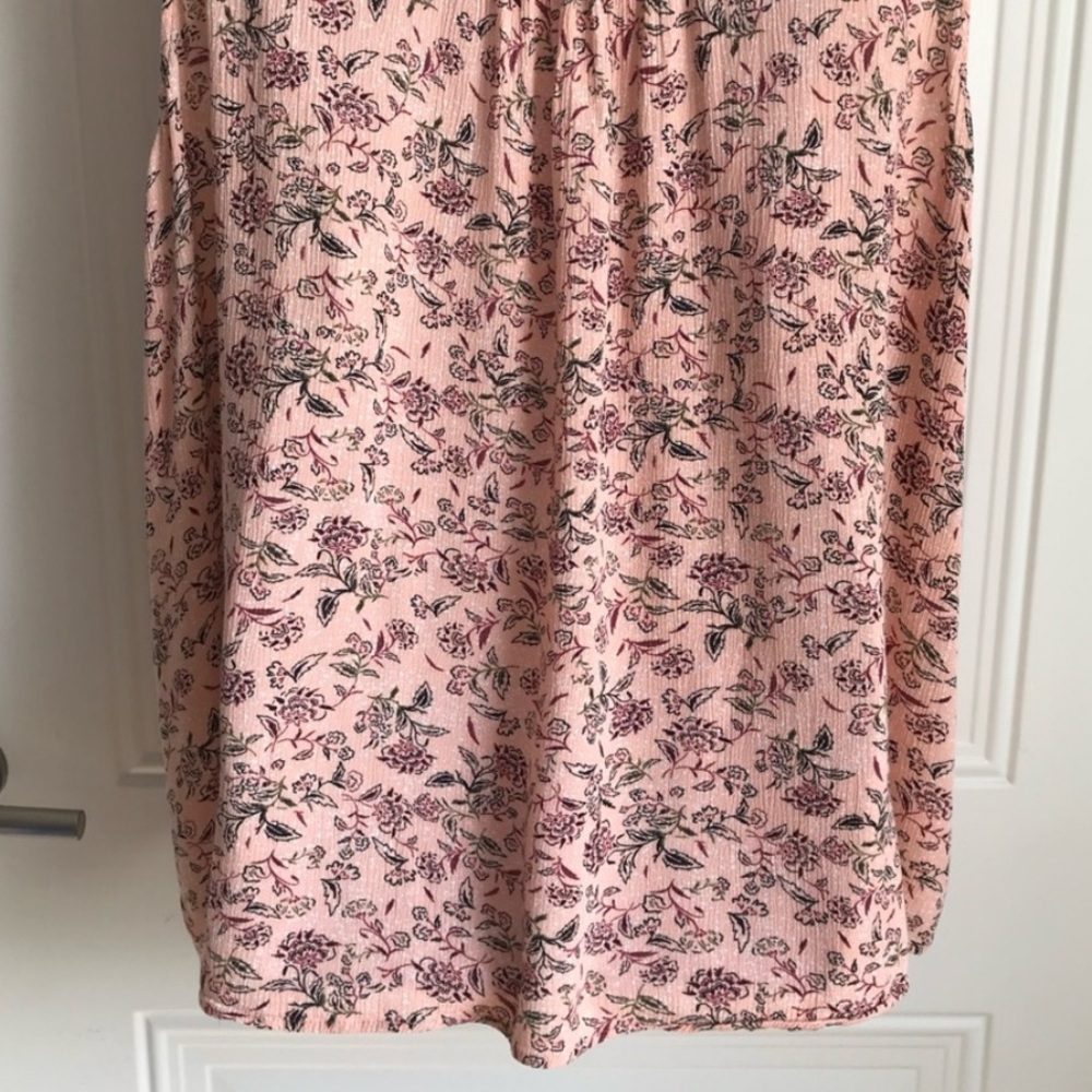 🔴 4/$15 Peace & Pearls Women’s 3X Peach Floral Front Tie Sleeveless Tank Top EUC - Picture 11 of 14